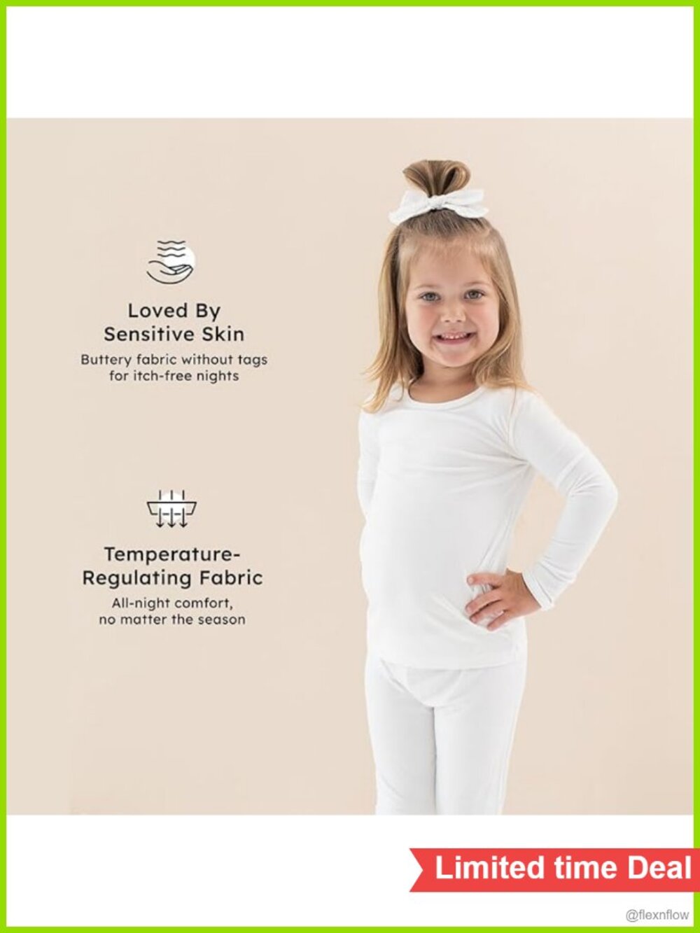 KYTE BABY Toddler 2-Piece Pajama Set Rayon Made From Bamboo Snug Fit - Picture 3 of 4
